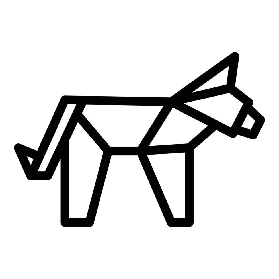 zebra origami icona schema vettore. carta animale vettore