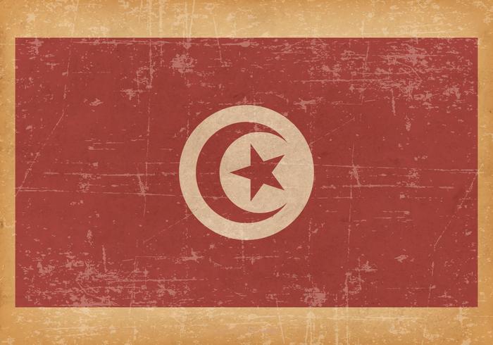 Vecchia bandiera del grunge della tunisia vettore