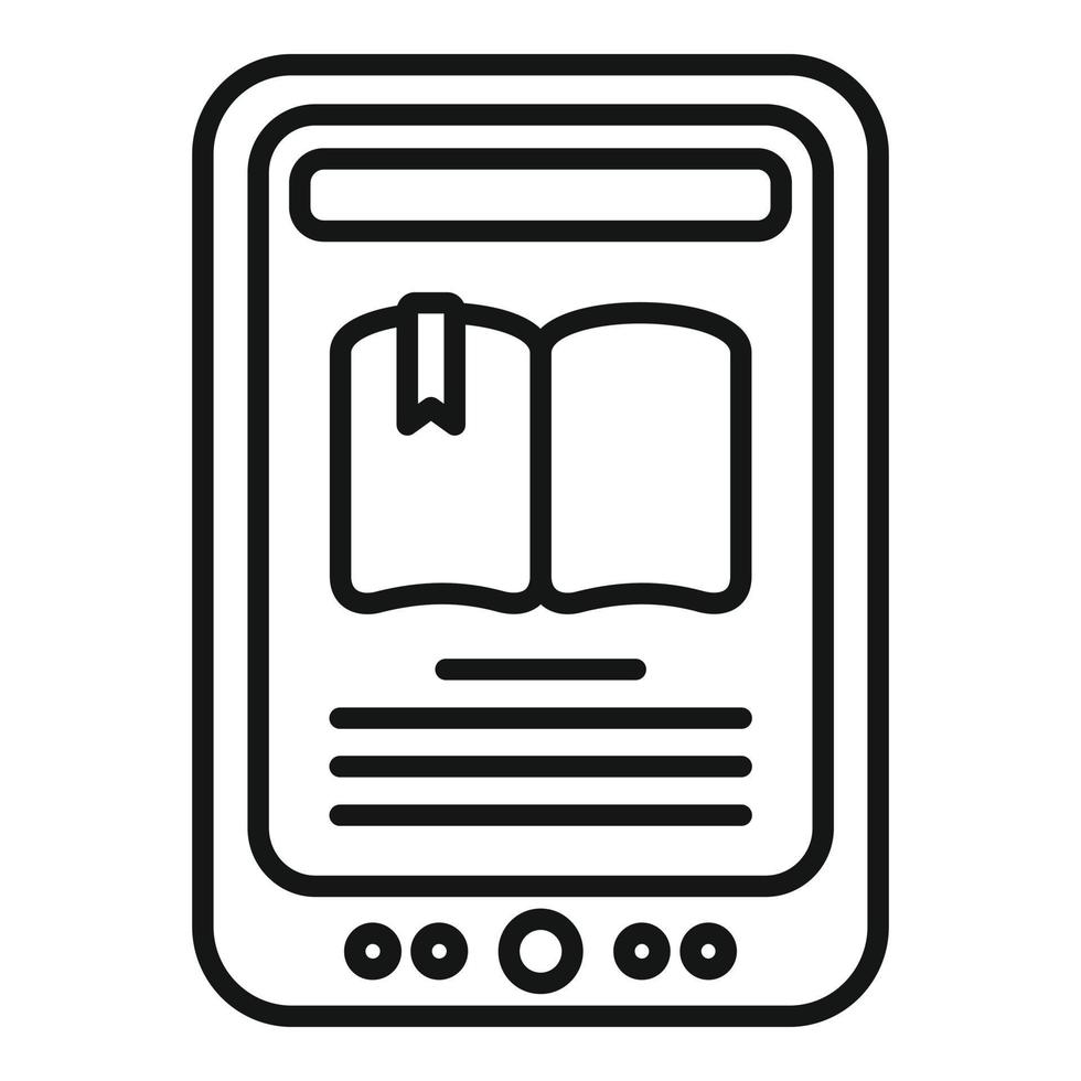 ebook lettore icona schema vettore. digitale formazione scolastica vettore