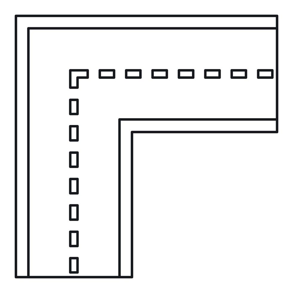 svolta strada icona, schema stile vettore