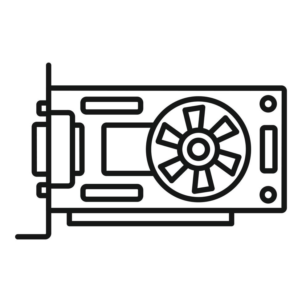 video carta patata fritta icona schema vettore. computer gpu vettore