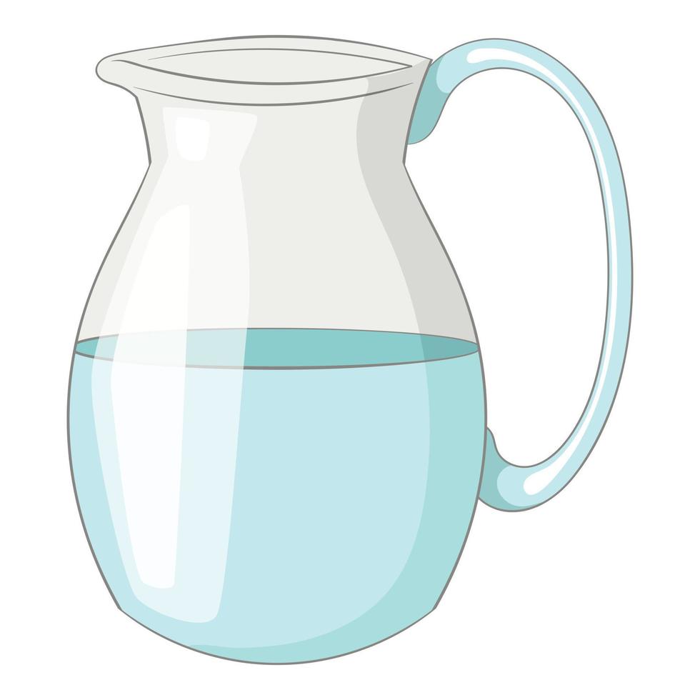 brocca di latte icona, cartone animato stile vettore