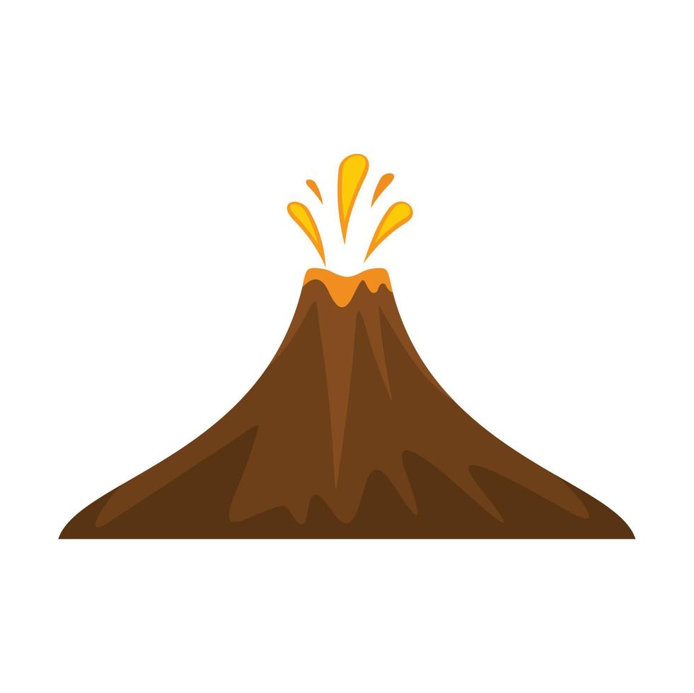 Perù vulcano icona piatto isolato vettore