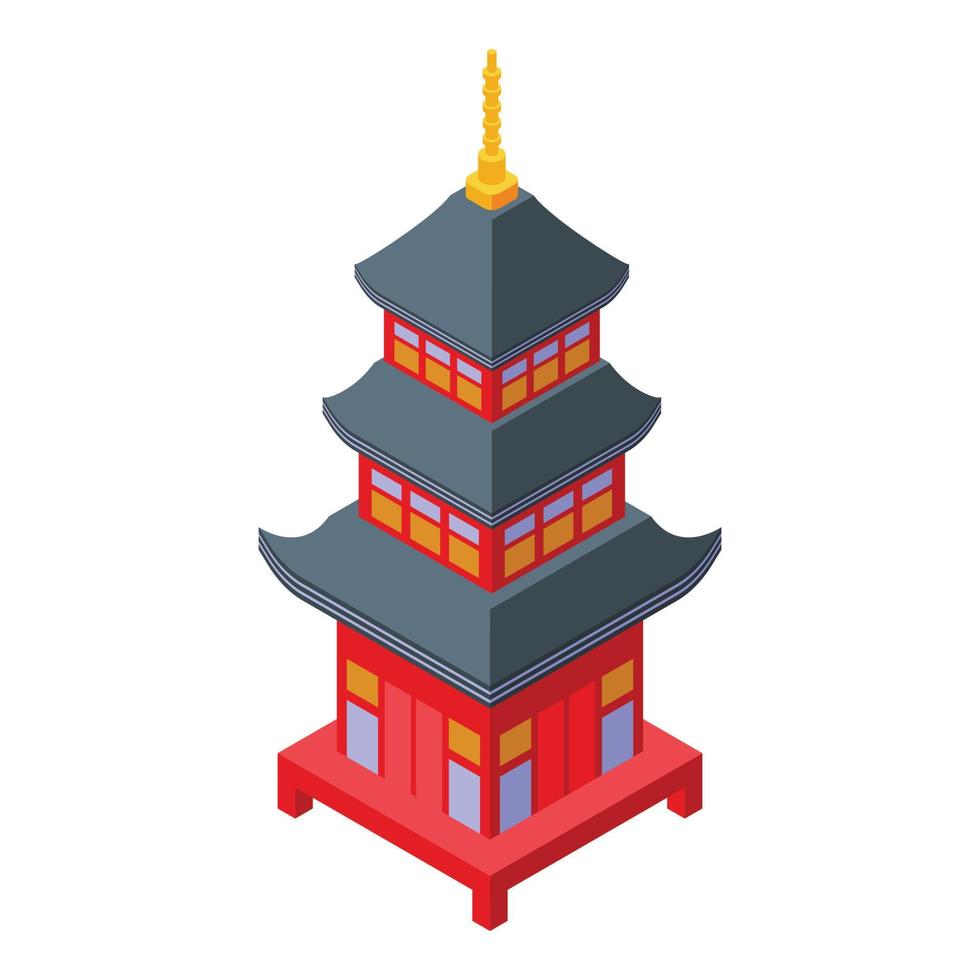 pagoda palazzo icona isometrico vettore. asiatico edificio vettore