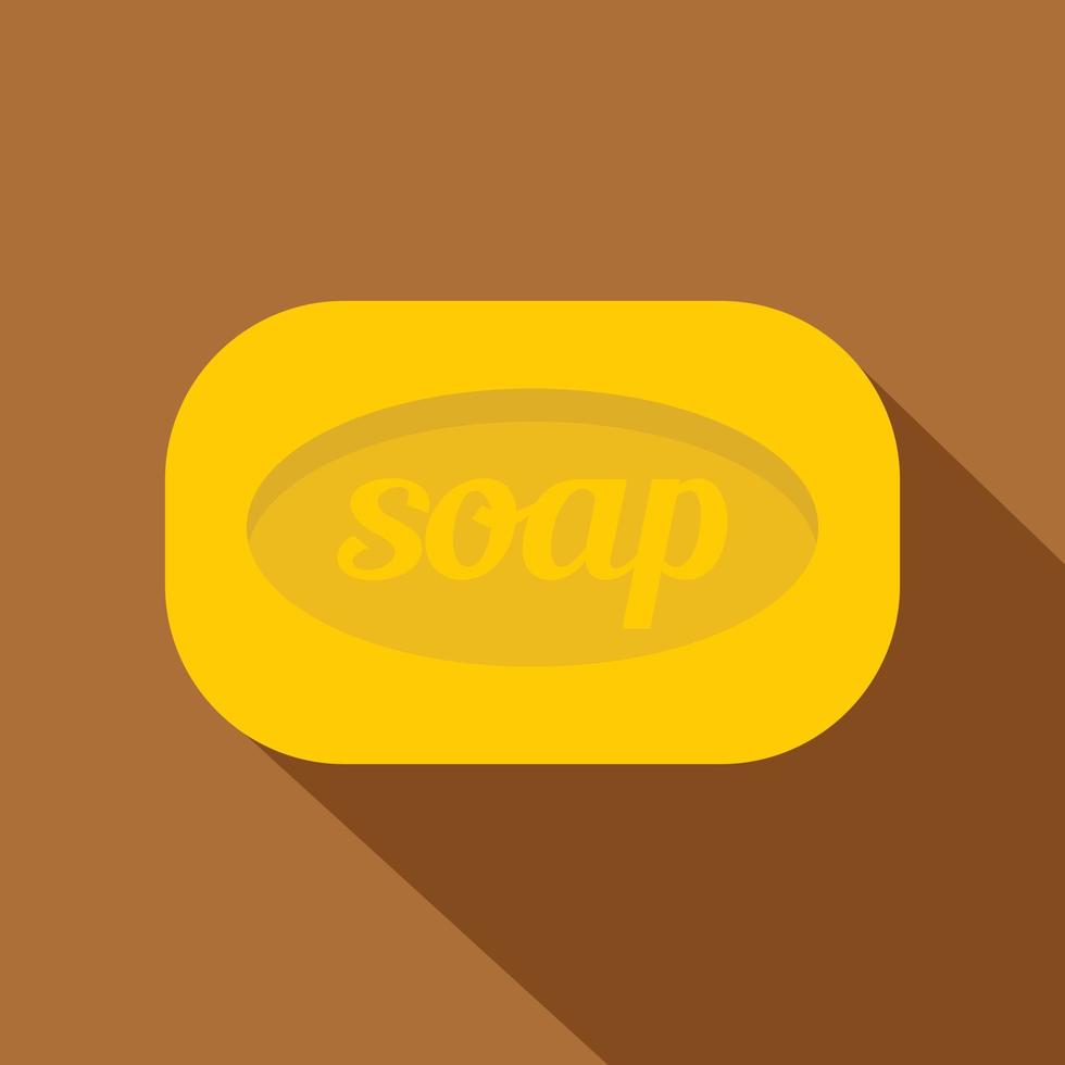 giallo sapone bar icona, piatto stile vettore