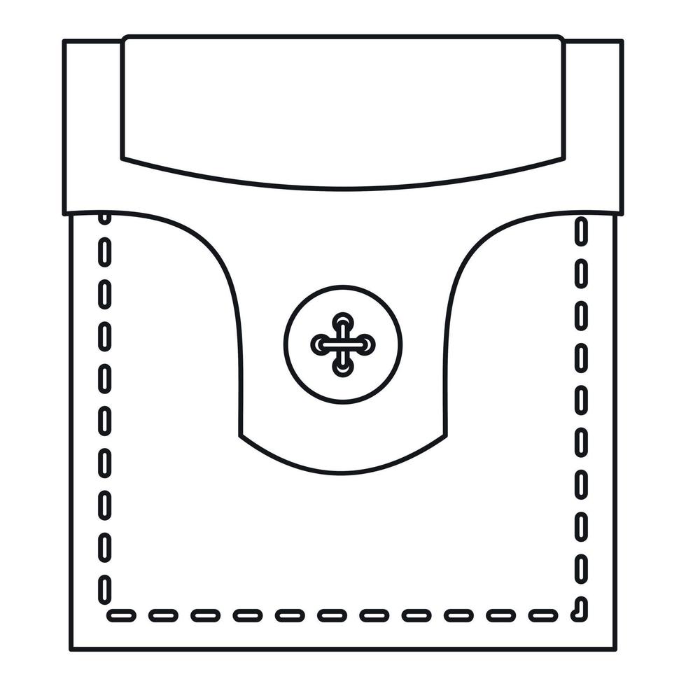 tasca con valvola e pulsante icona, schema stile vettore