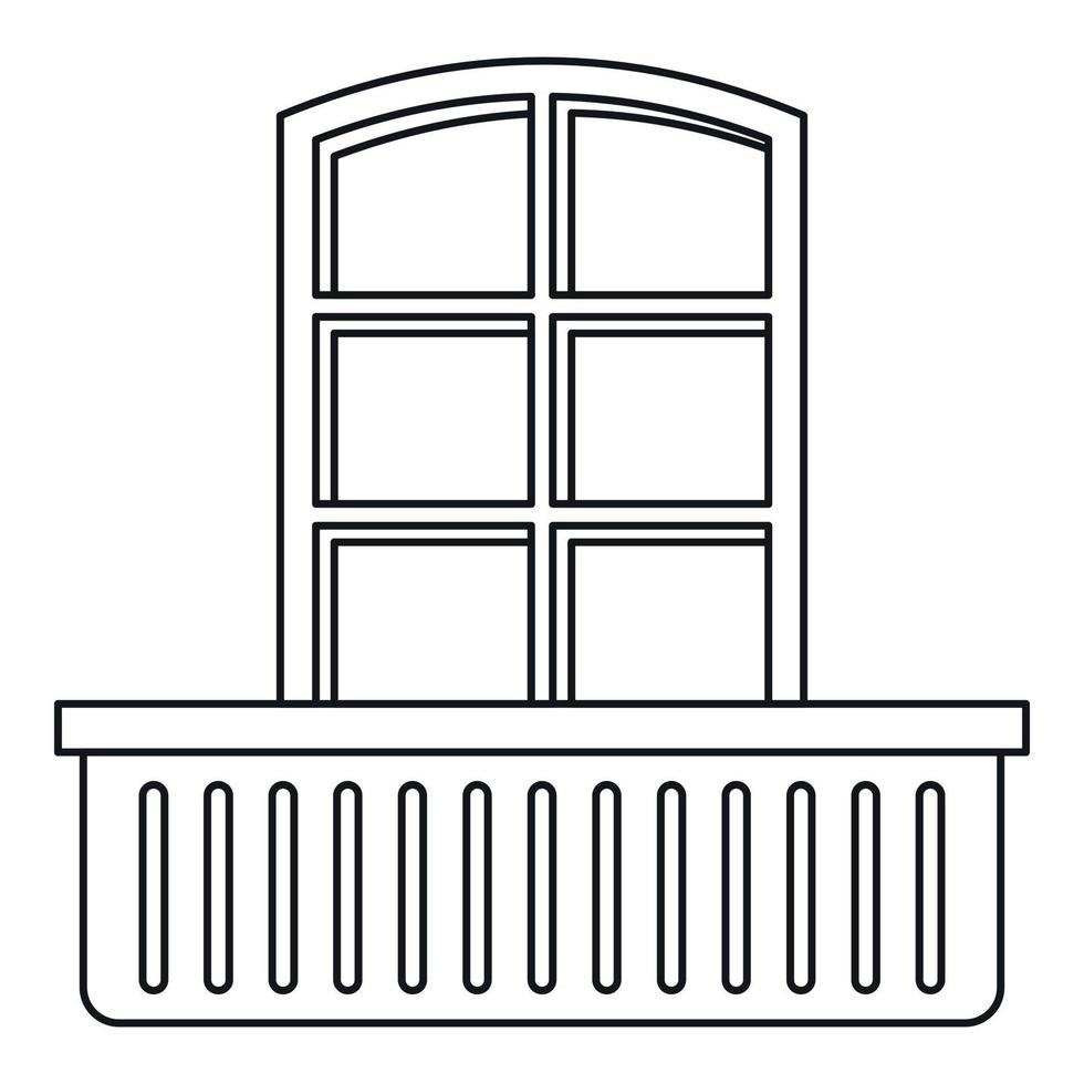 retrò finestra e balcone icona, schema stile vettore