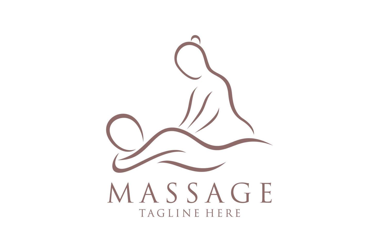 corpo massaggio logo, corpo terme centro icona, massaggio salotto, terme, relax, ringiovanire, essenziale olio, bianca sfondo, vettore illustrazione