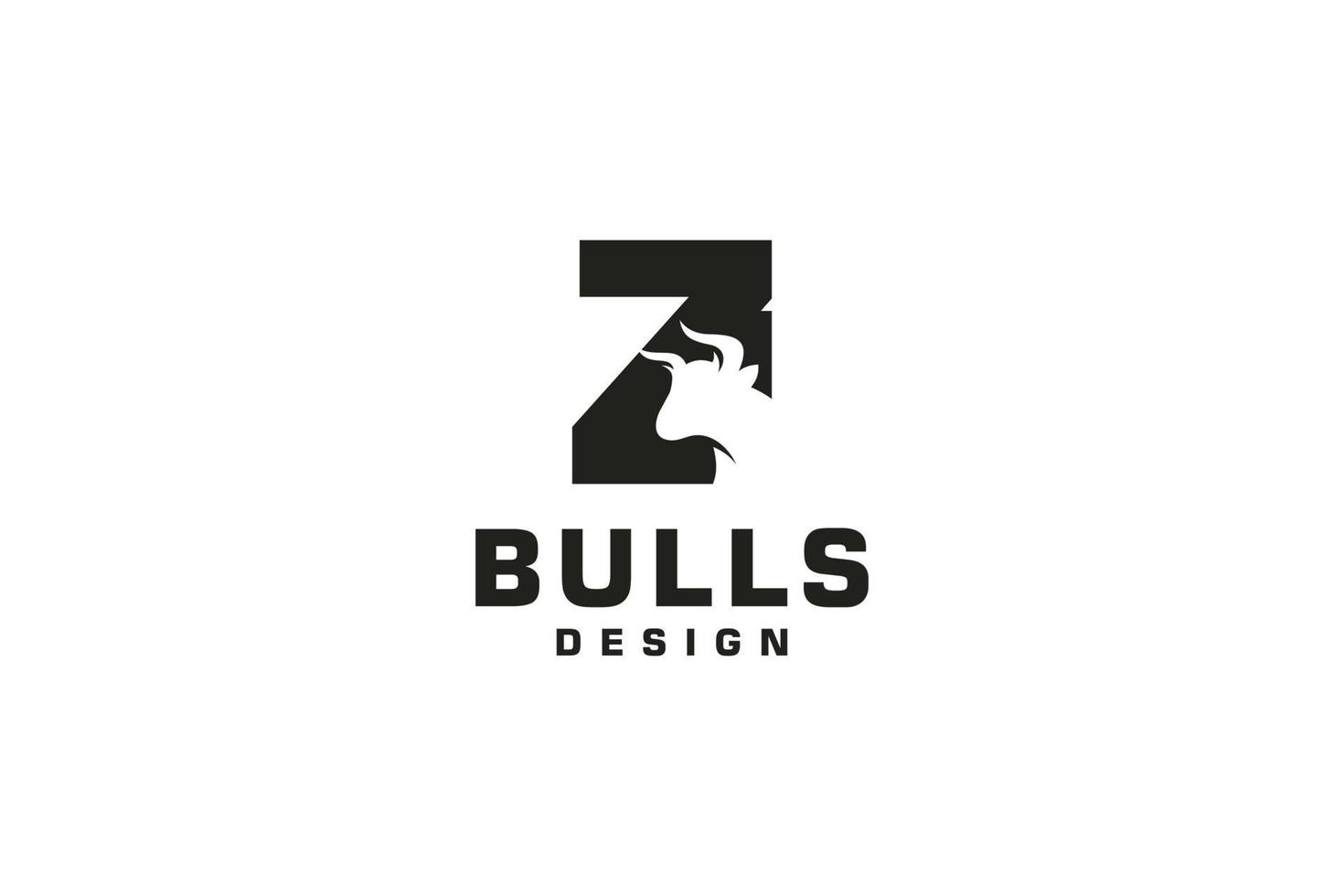 lettera z logo, Toro logo, testa Toro logo, monogramma logo design modello elemento vettore