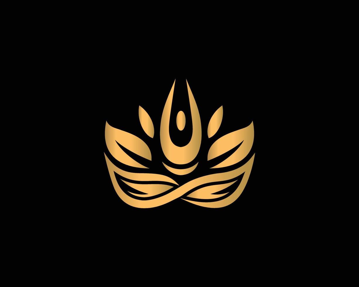 yoga umano meditazione logo design con terme guru loto fiore logotipo creativo vettore modello.