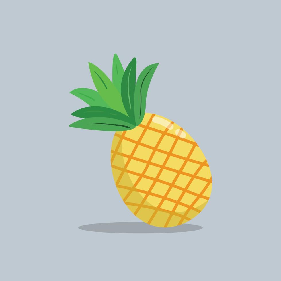 illustrazione estiva di frutta ananas in design piatto vettoriale