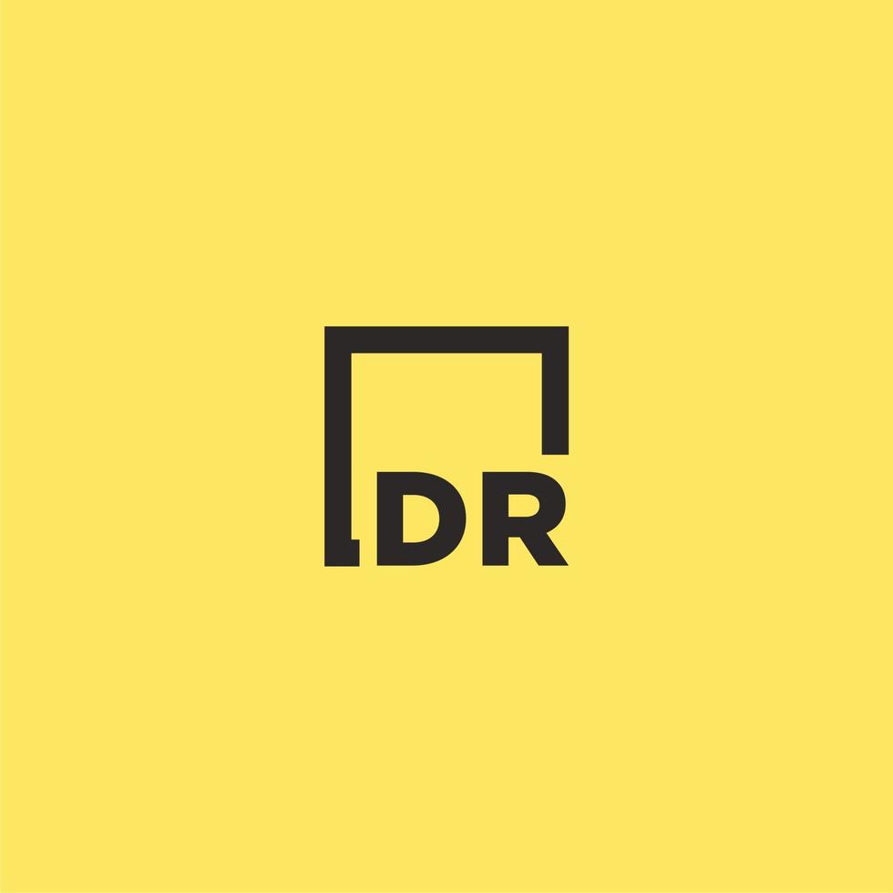 dr iniziale monogramma logo con piazza stile design vettore