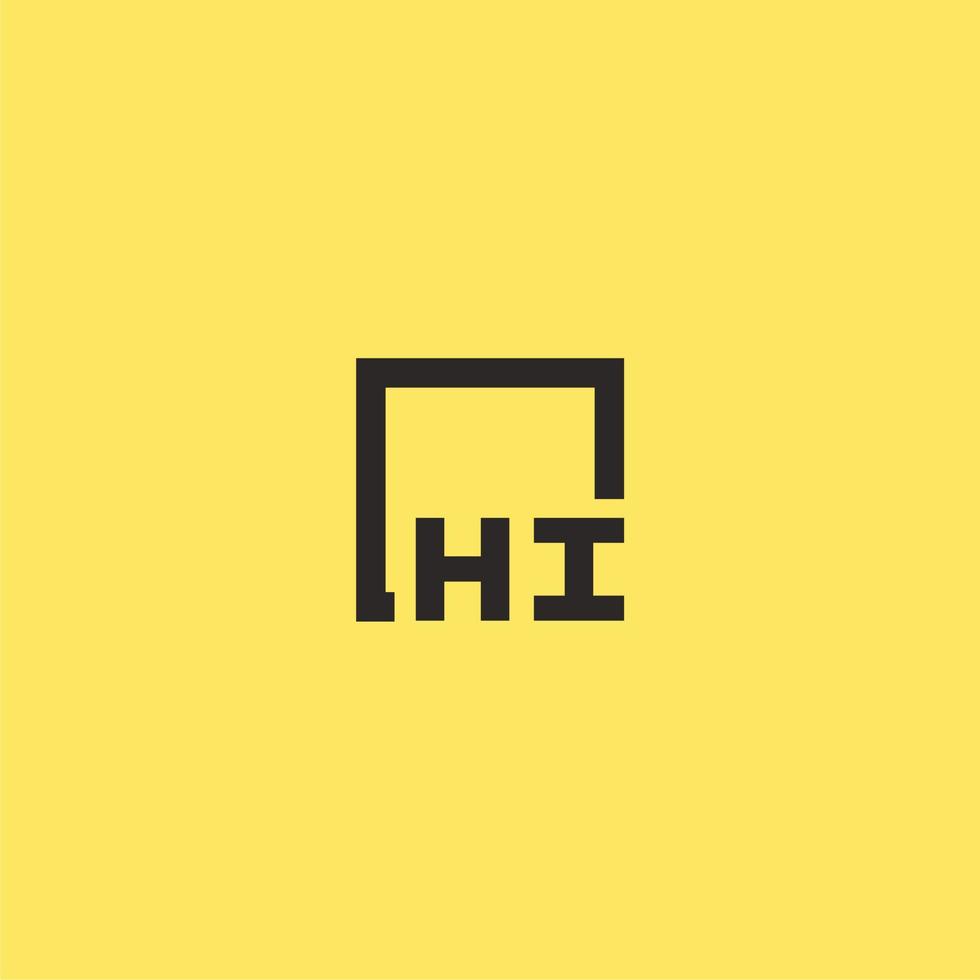 Ciao iniziale monogramma logo con piazza stile design vettore
