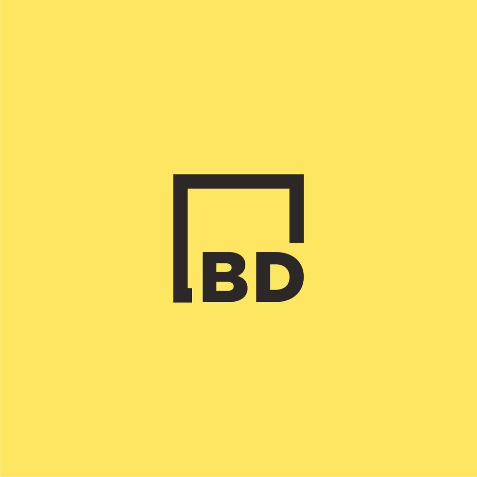 bd iniziale monogramma logo con piazza stile design vettore