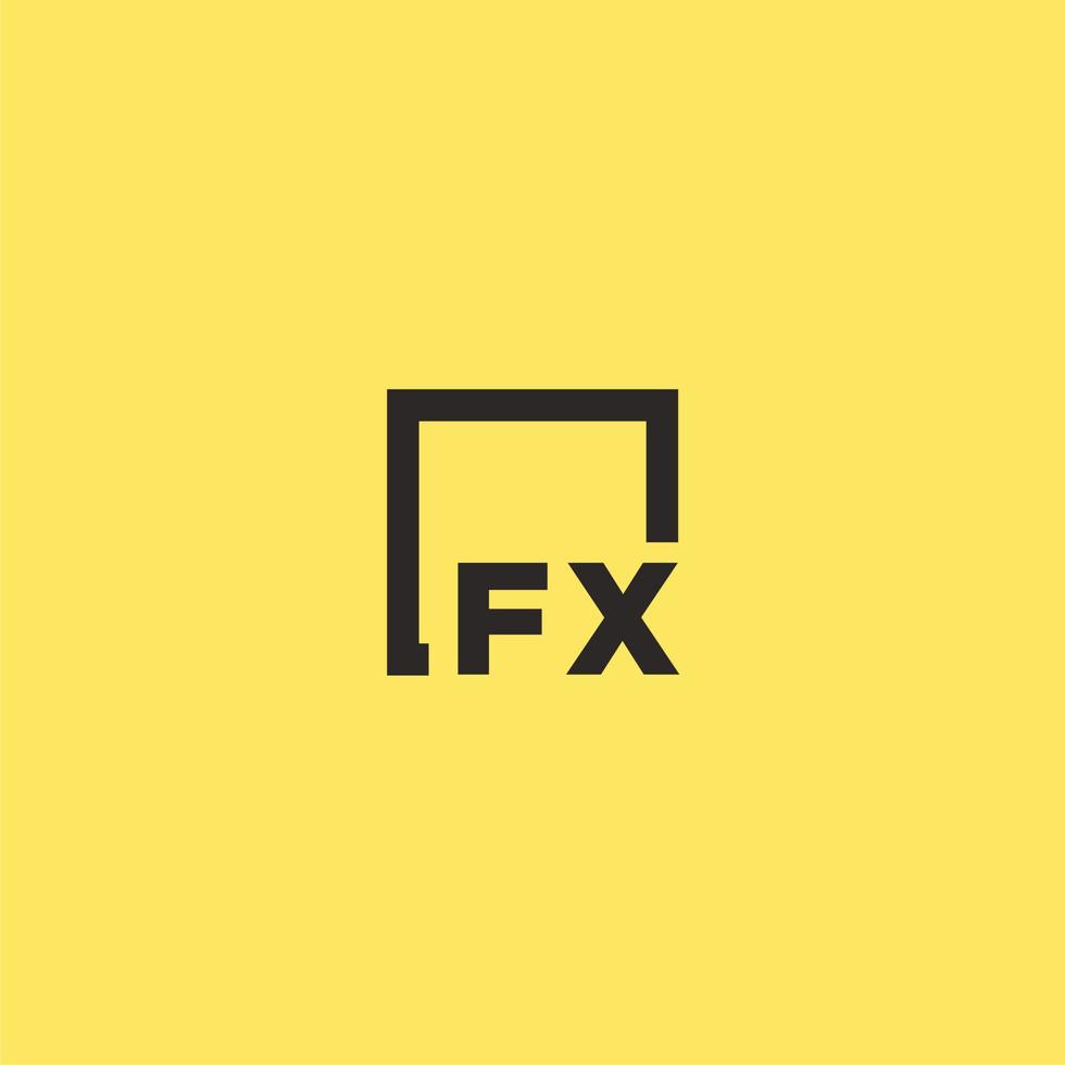 fx iniziale monogramma logo con piazza stile design vettore