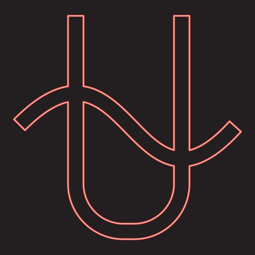 neon ofiuco simbolo zodiaco rosso colore vettore illustrazione Immagine piatto stile