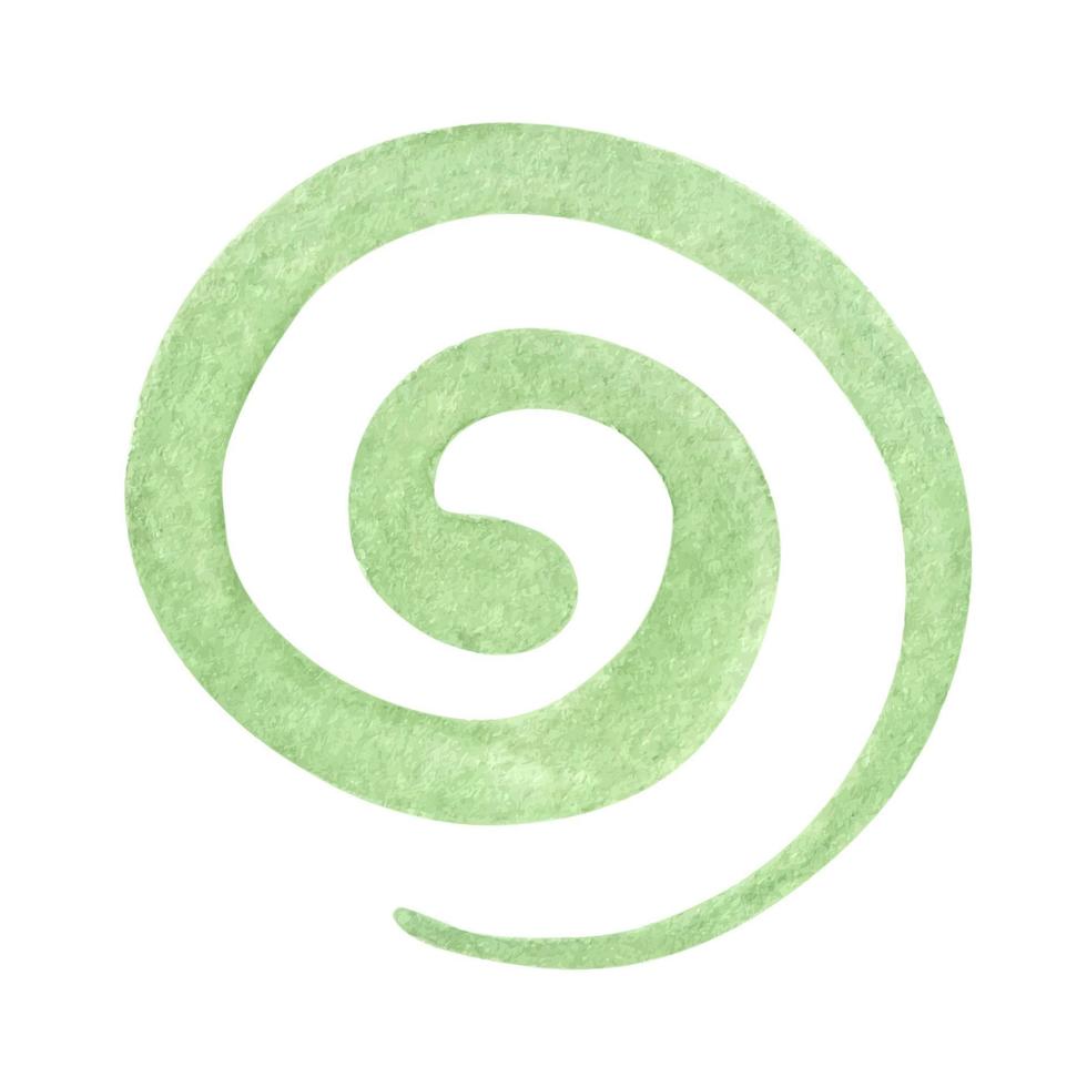 disegnato a mano spirale verde acquerello struttura. astratto elemento per design vettore