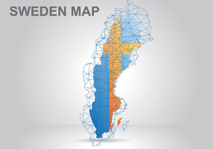 Vettore del fondo della mappa della Svezia