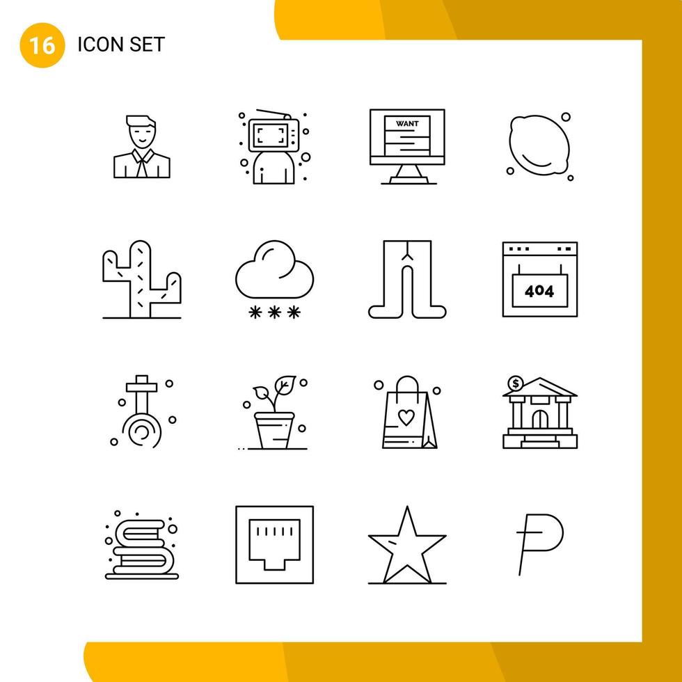 16 icona impostare. linea stile icona pacchetto. schema simboli isolato su bianca backgound per di risposta sito web progettare. vettore
