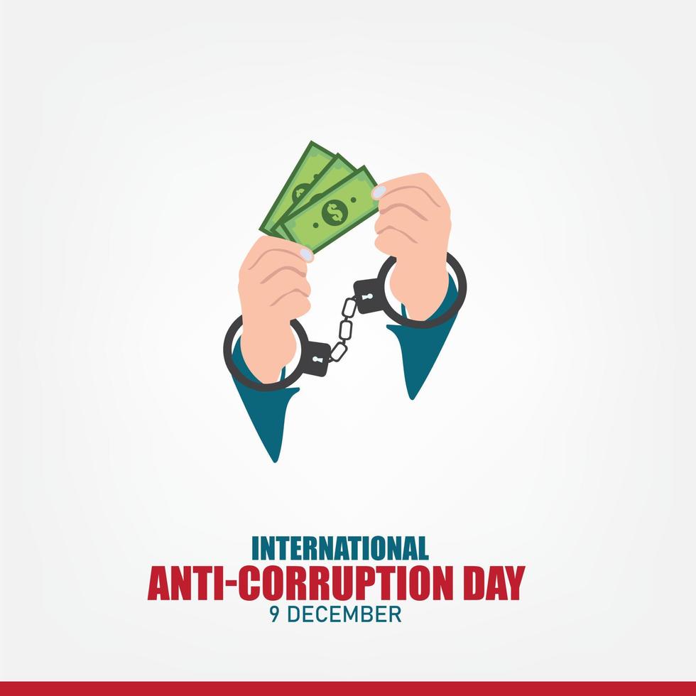 vettore illustrazione di internazionale anti corruzione giorno. semplice e elegante design