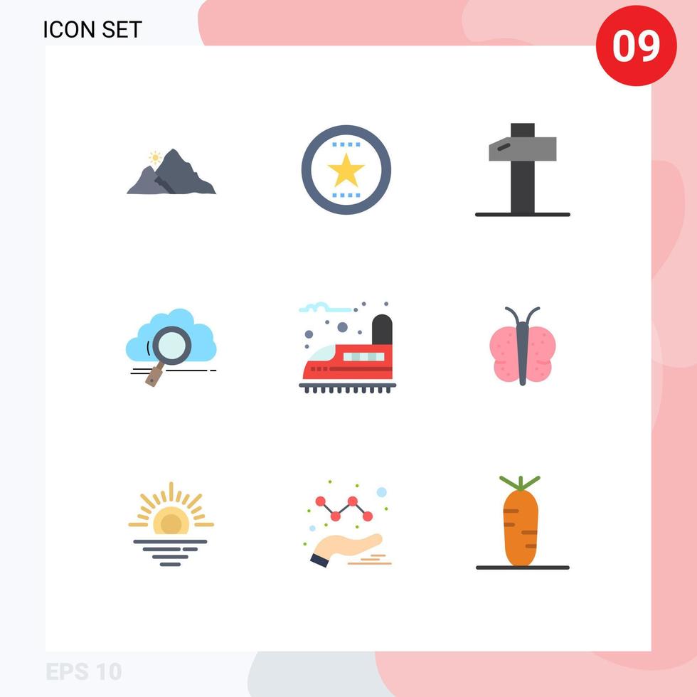 azione vettore icona imballare di 9 linea segni e simboli per calcolo Conservazione medaglia ricerca utensili modificabile vettore design elementi