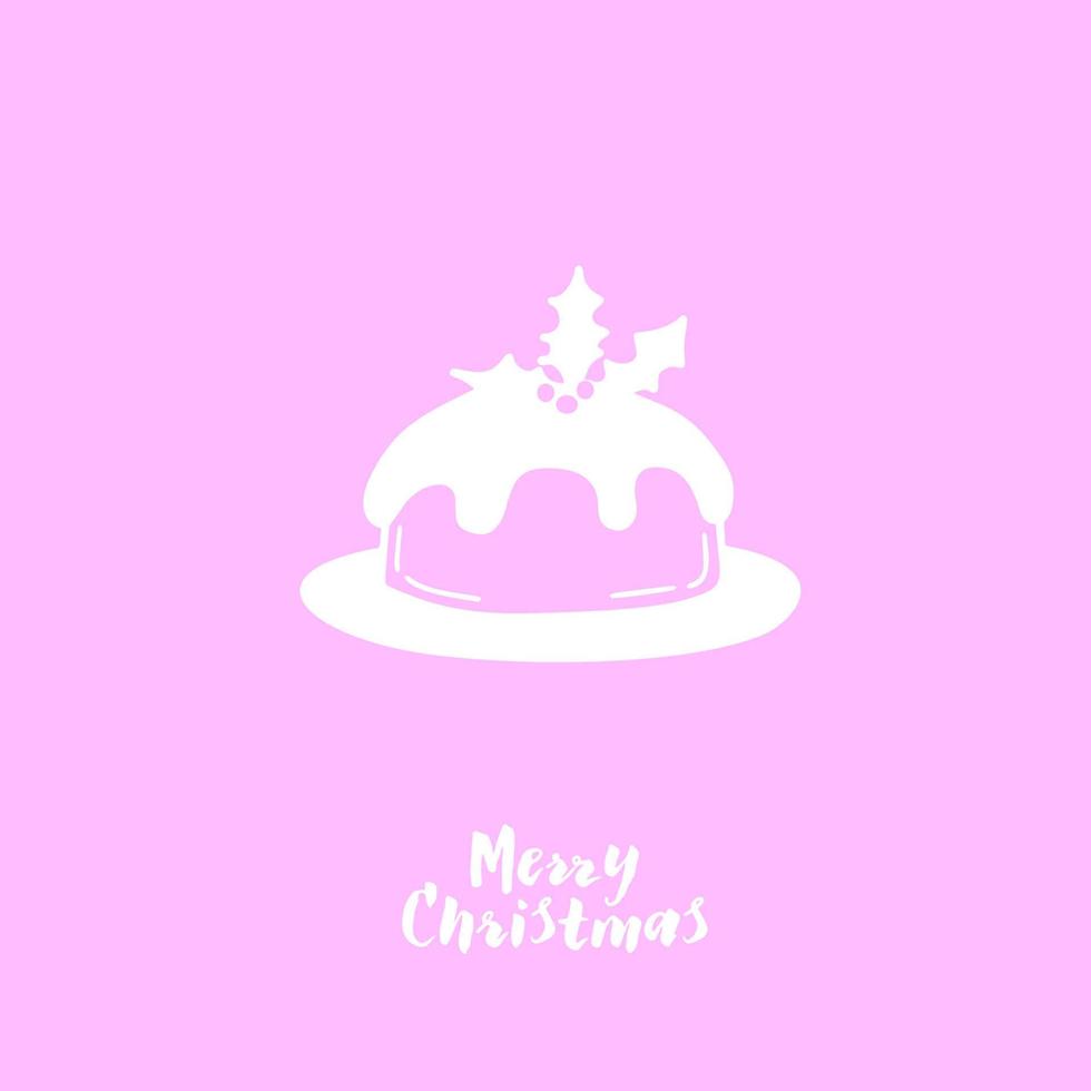 tradizionale Natale torta illustrazione rosa colore vettore