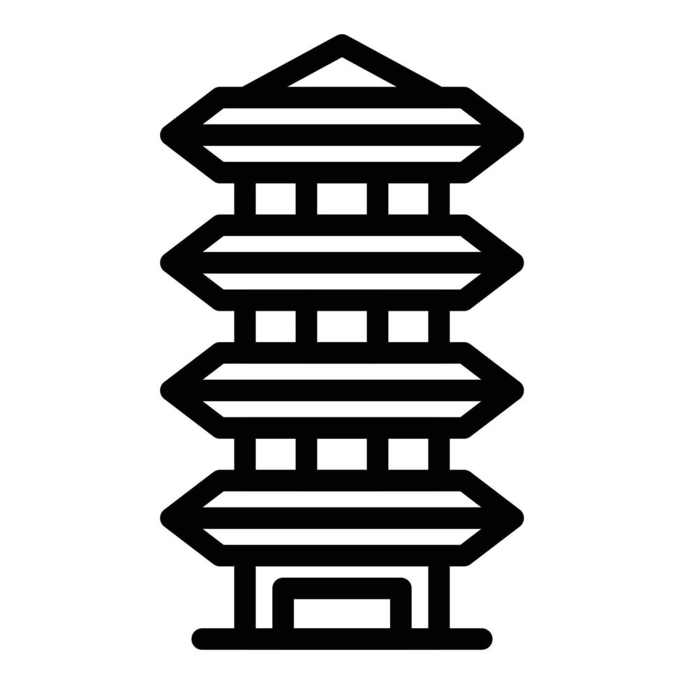 pagoda Budda icona schema vettore. Cinese tempio vettore