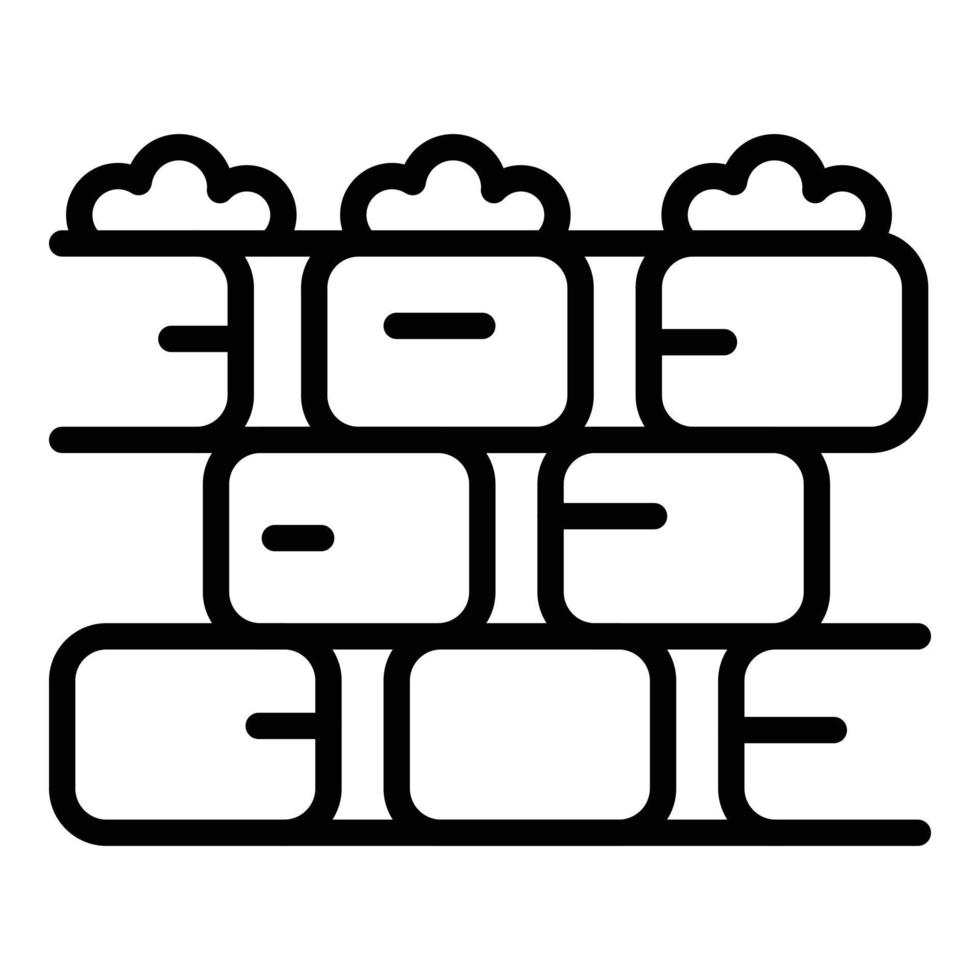 parete mortaio icona schema vettore. mattone costruzione vettore
