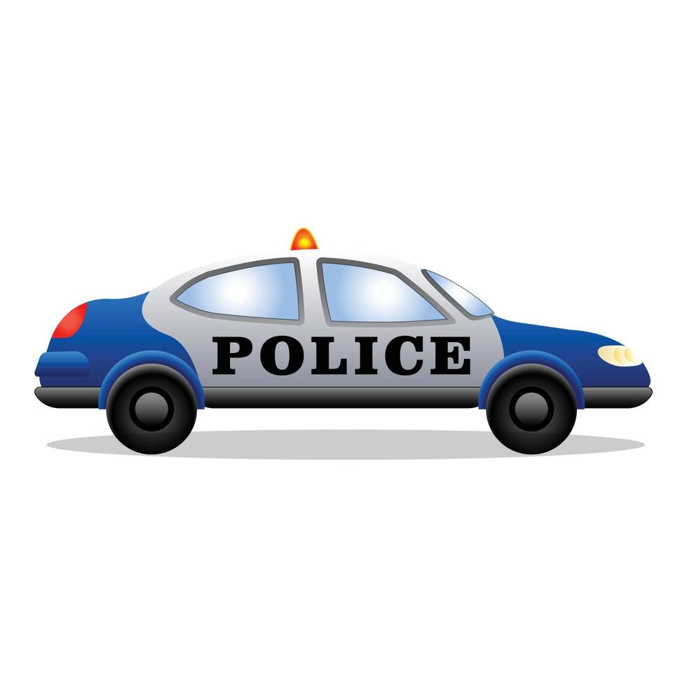 polizia auto icona cartone animato vettore. poliziotto veicolo vettore