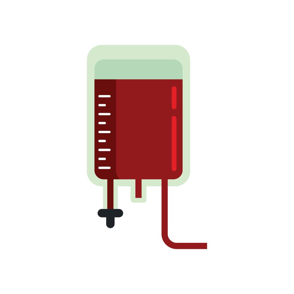 sangue trasfusione icona piatto isolato vettore