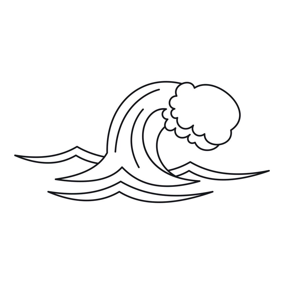 oceano o mare onda icona, schema stile vettore