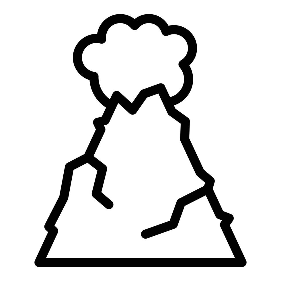 lava vulcano icona schema vettore. vulcanico fuoco vettore