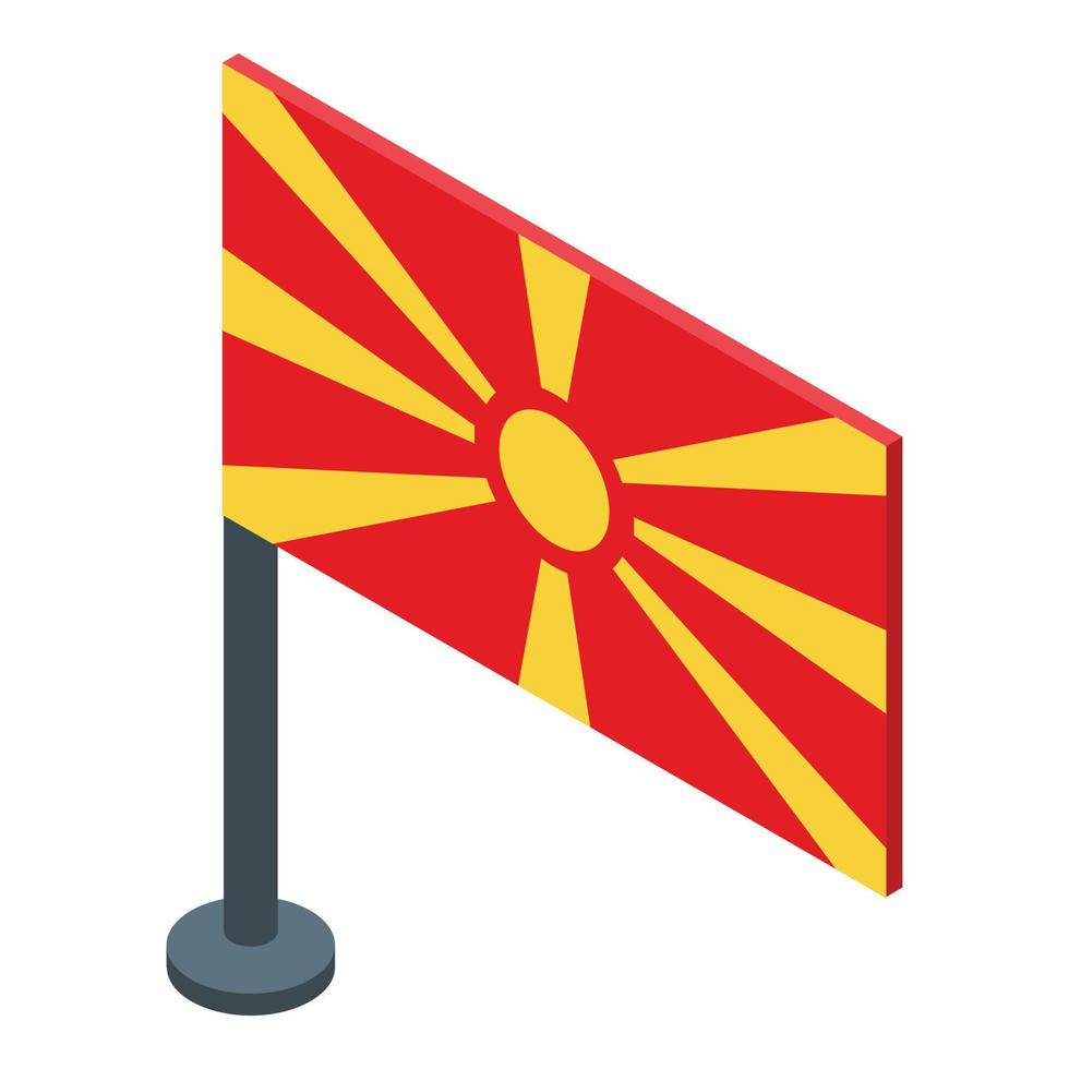 macedonia bandiera icona isometrico vettore. viaggio città vettore