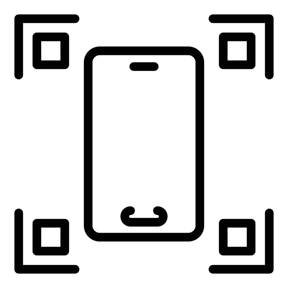 Telefono istantanea icona schema vettore. Ingrandisci App vettore