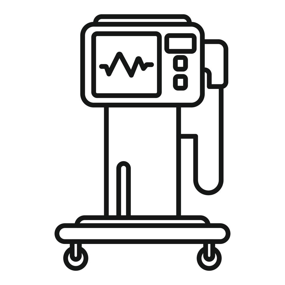 medico macchina icona schema vettore. respiratorio ossigeno vettore