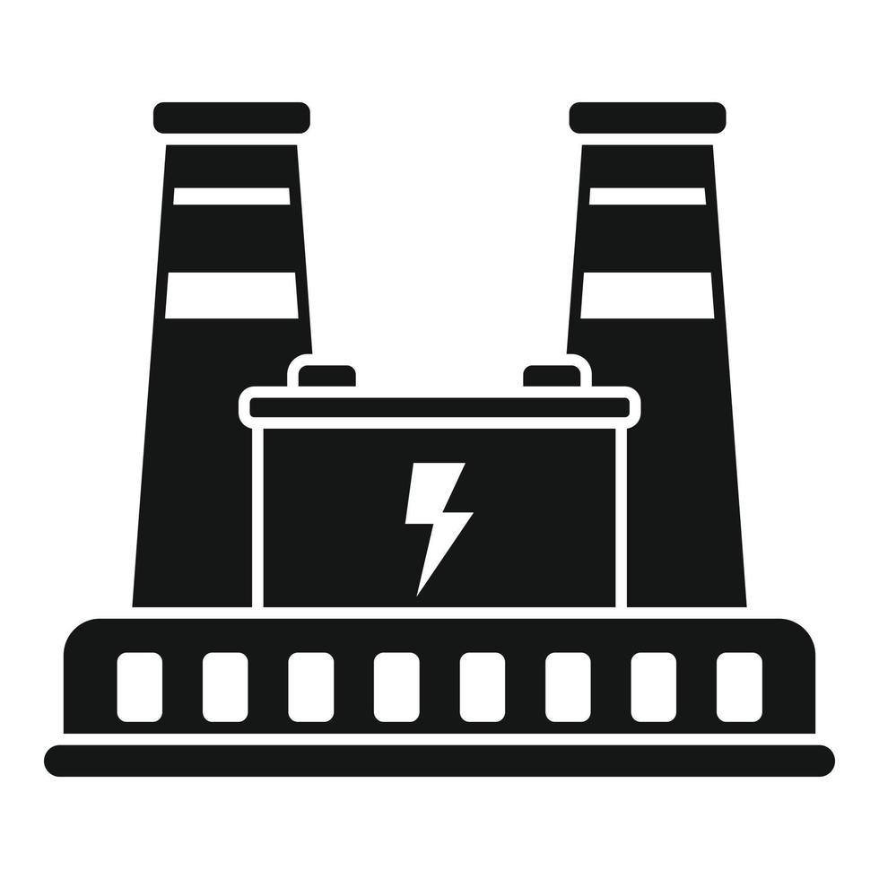 batteria energia fabbrica icona semplice vettore. pianta sicuro vettore