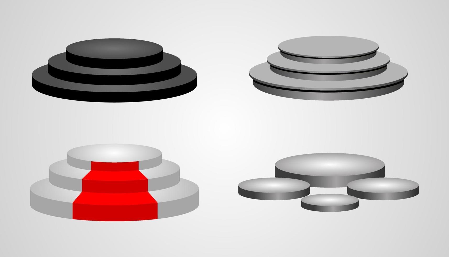 podio icone, vuoto palcoscenico per premio cerimonia, vettore illustrazione.