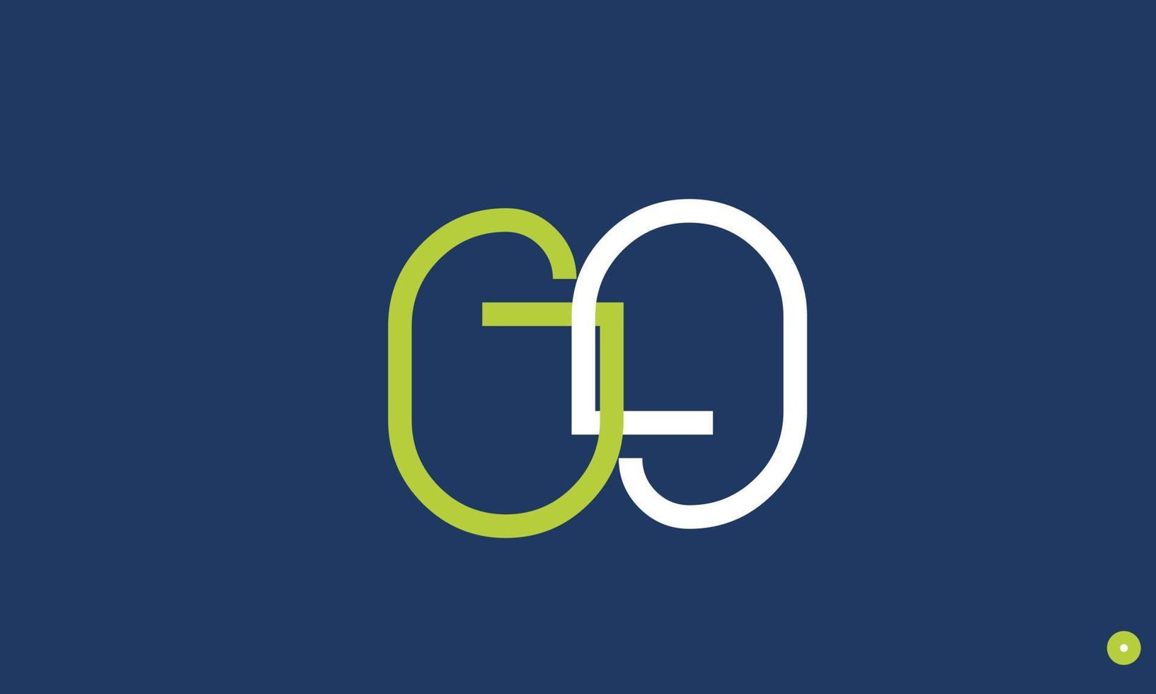 alfabeto lettere iniziali monogramma logo go, og, g e o vettore