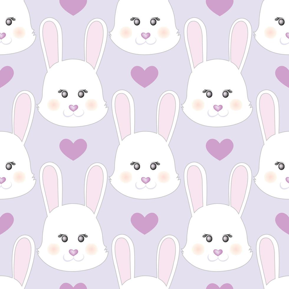 carino dolce coniglio con cuori. san valentino sfondo. bambini moda Stampa vettore