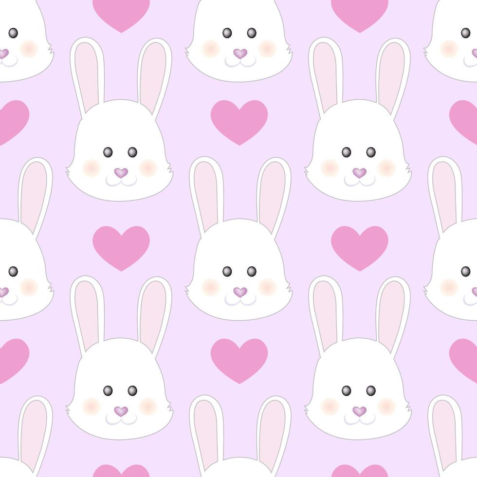 carino dolce coniglio con cuori. san valentino sfondo. bambini moda Stampa vettore