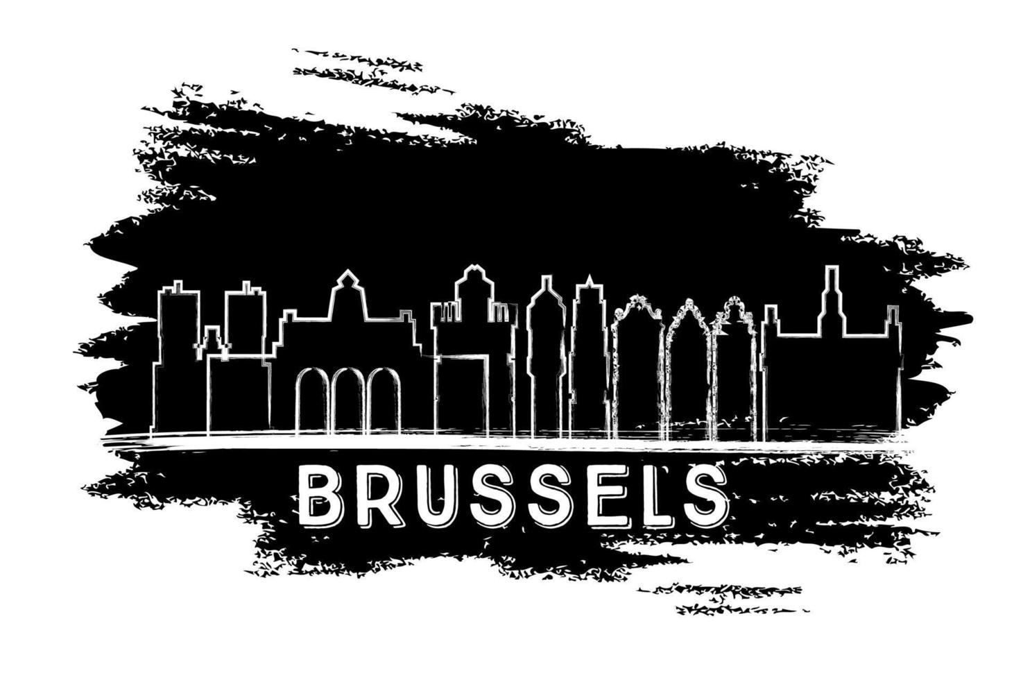 Bruxelles orizzonte silhouette. mano disegnato schizzo. vettore