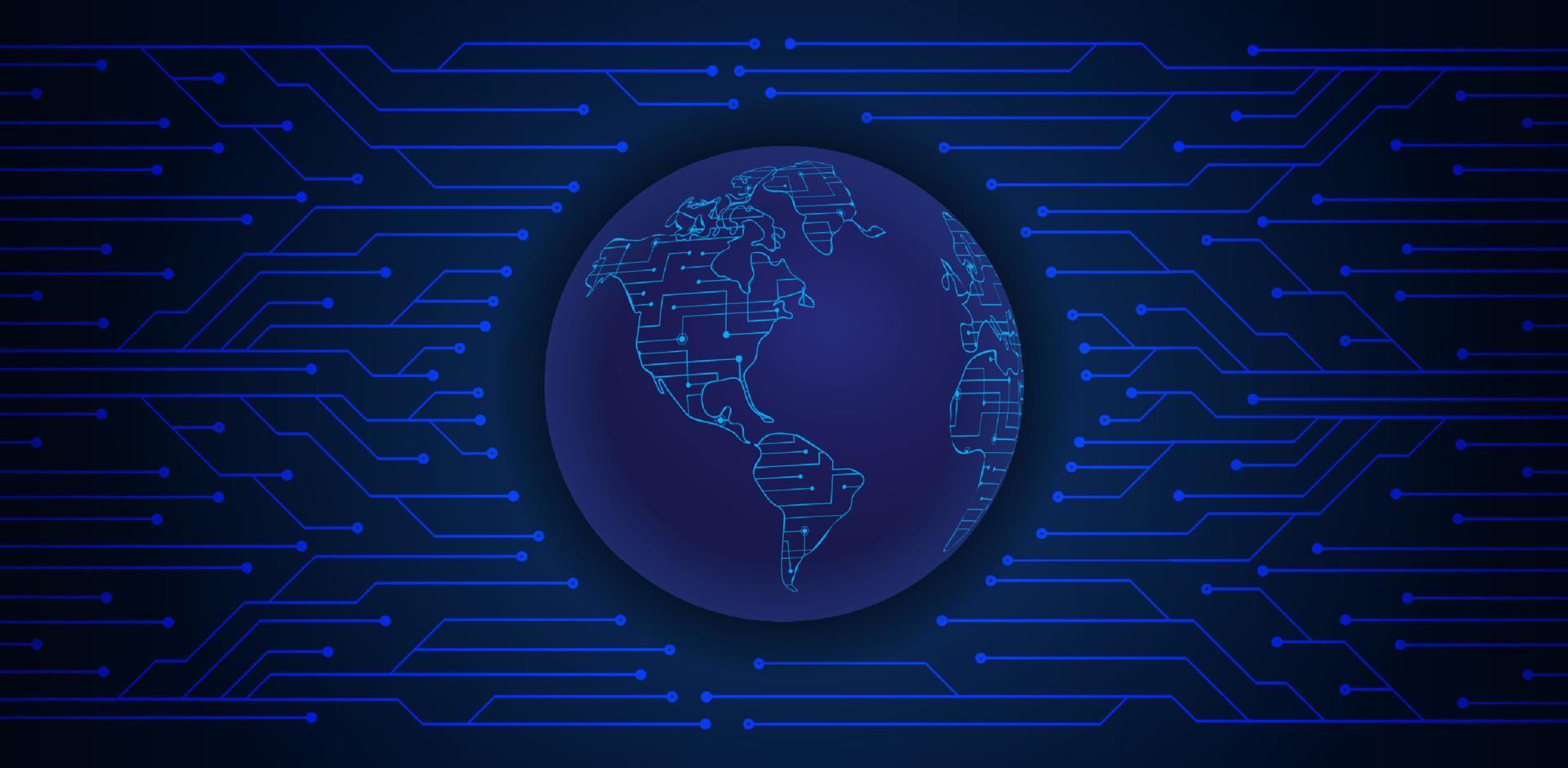 moderno olografico globo su tecnologia sfondo vettore