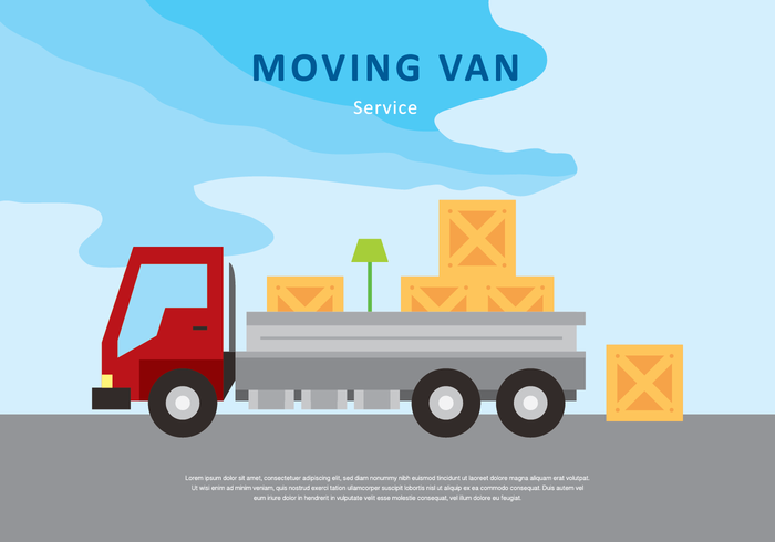 Illustrazione commovente di vettore di servizio del camion o del furgone