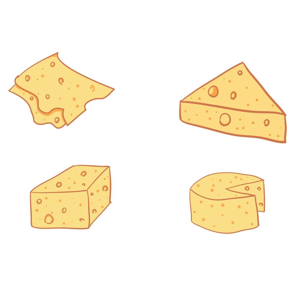 formaggio mano dipinto cartone animato vettore