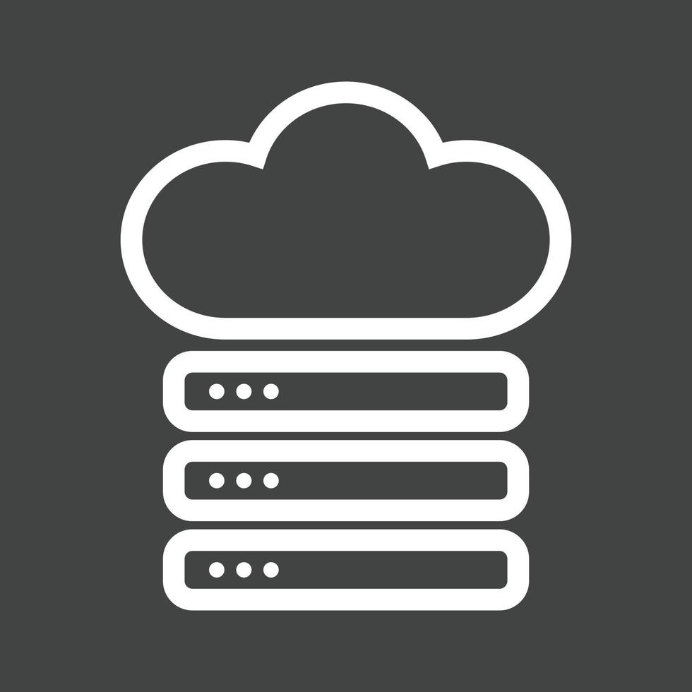 nube e server dati linea rovesciato icona vettore