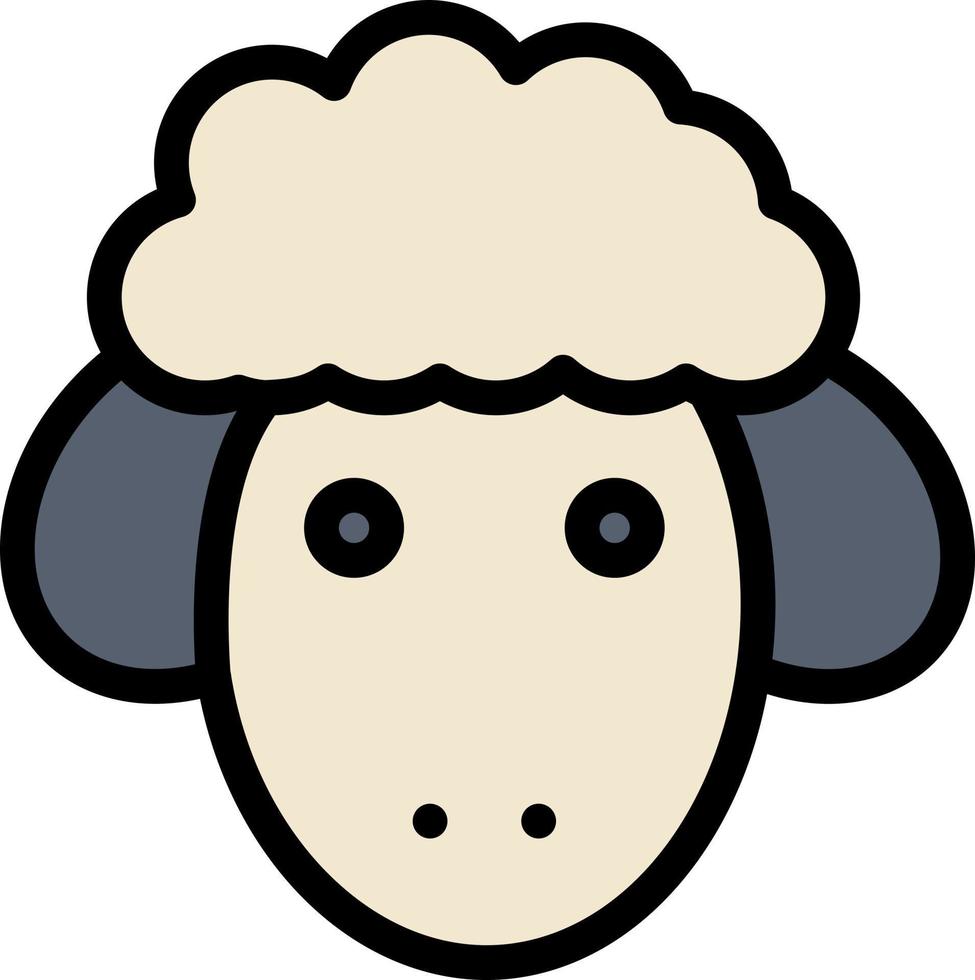 Pasqua agnello pecora primavera piatto colore icona vettore icona bandiera modello