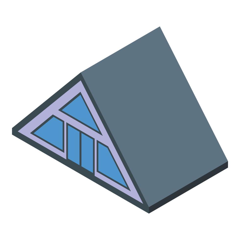 finestra bungalow icona isometrico vettore. tropicale Casa vettore