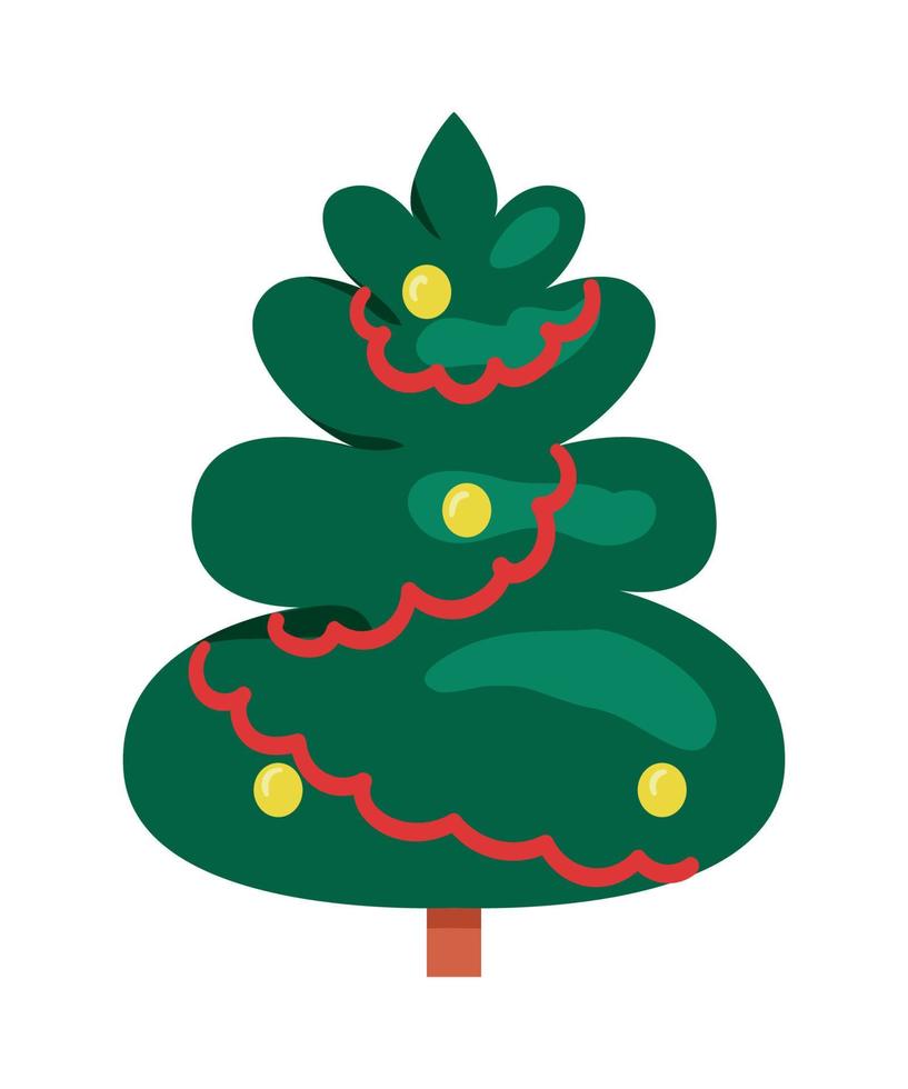geometria Natale albero nel piatto stile vettore