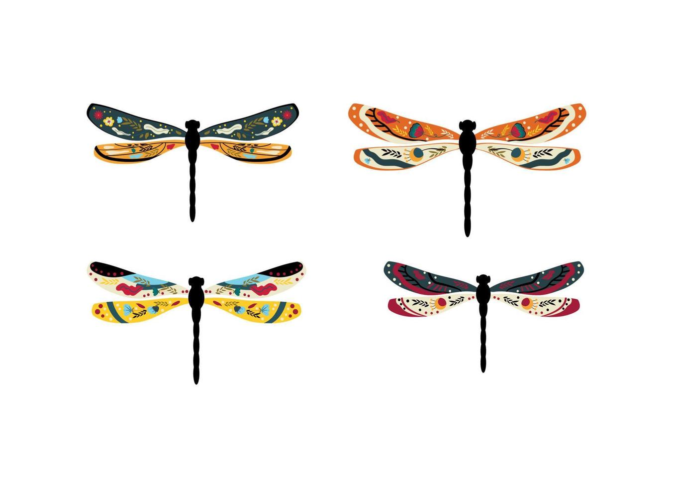 libellula e con modello vettore