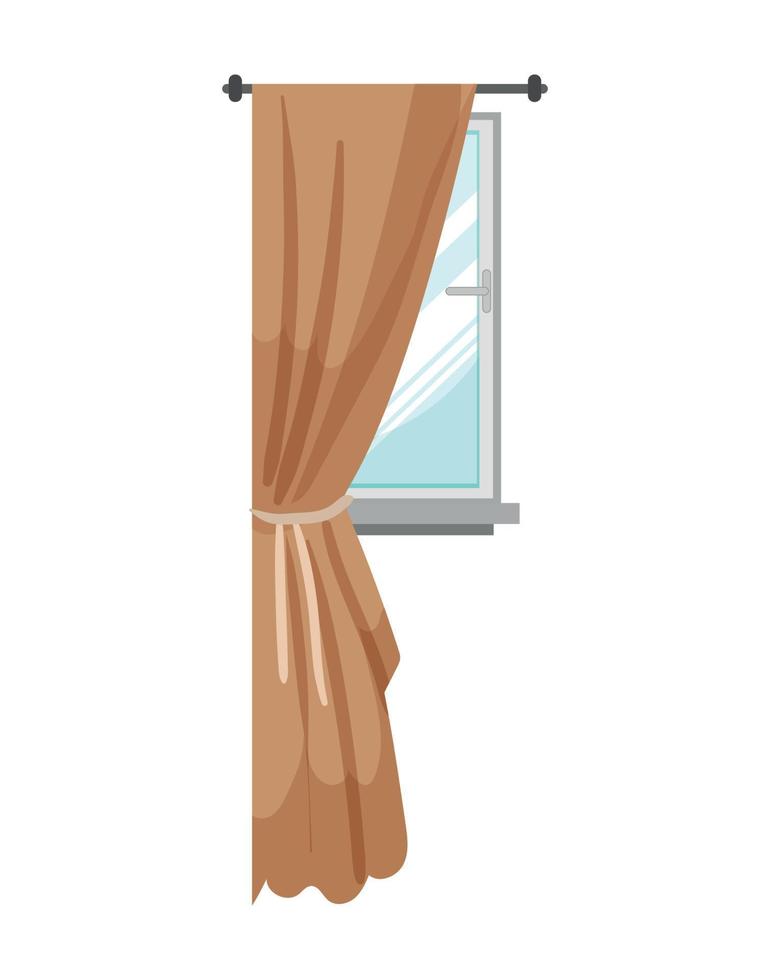 vettore illustrazione di finestra con tenda